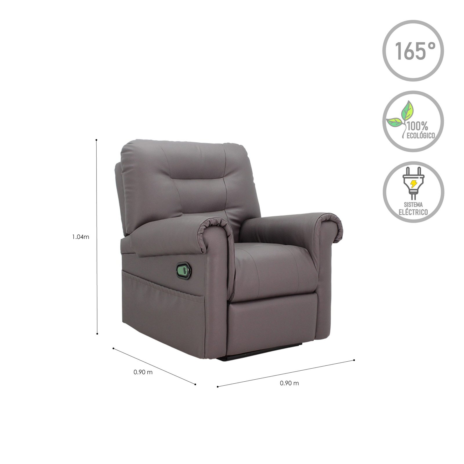 Sillón Reclinable Burdeos - Imagen 4