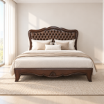 CAMA RICHMOND | CAMA QUEEN TAPIZADA CON CUERO